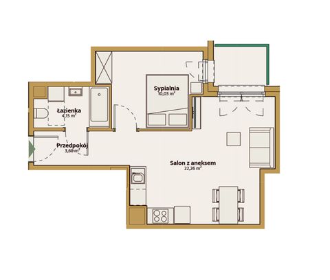 Plan 2 pok. 40m²