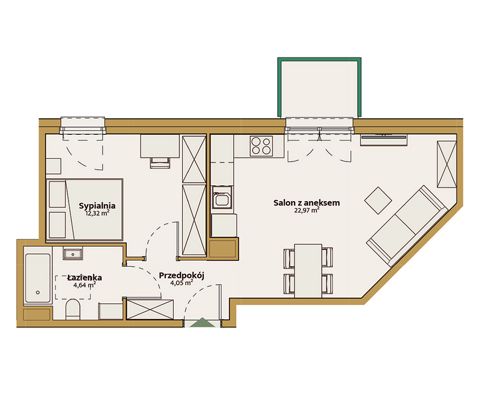Plan 2 pok. 45m²