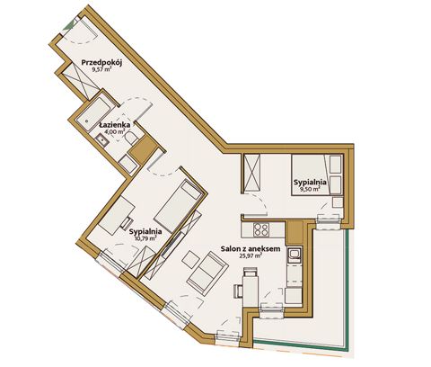 Plan 3 pok. 60m²