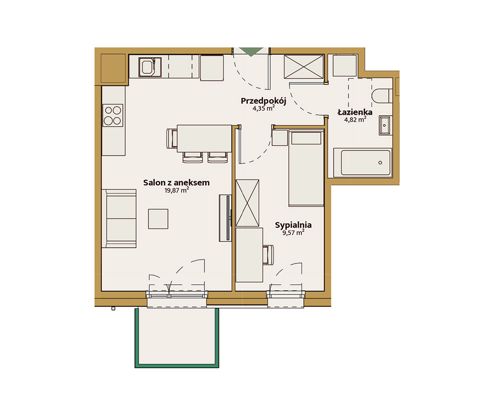 Plan 2 pok. 39m²