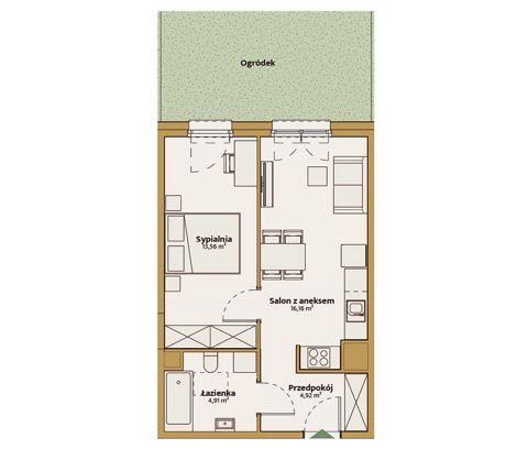 Plan 2 pok. 39m²