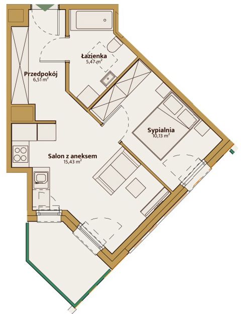 Plan 2 pok. 37m²