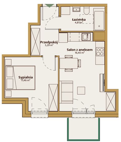 Plan 2 pok. 38m²