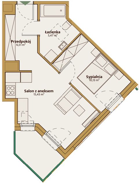 Plan 2 pok. 37m²