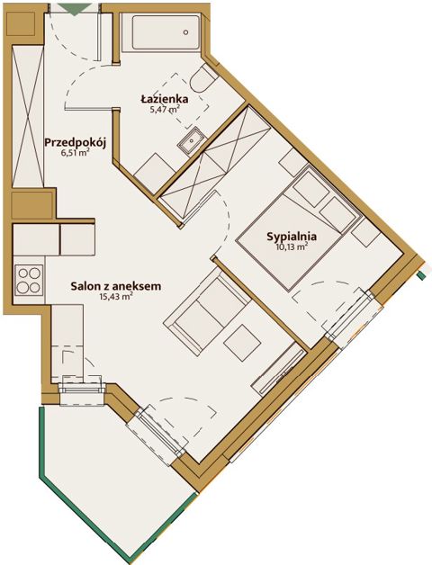 Plan 2 pok. 37m²