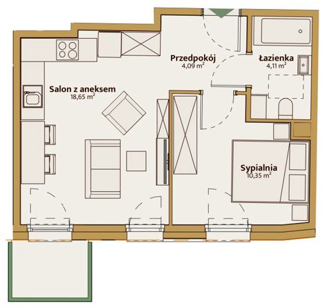 Plan 2 pok. 37m²