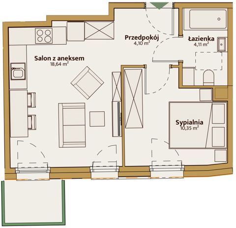 Plan 2 pok. 37m²