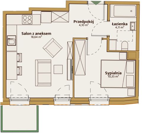 Plan 2 pok. 37m²