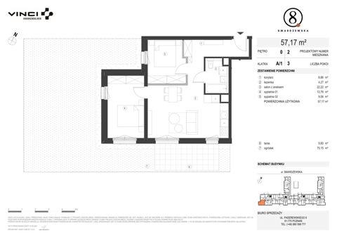 Plan 3 pok. 57m²