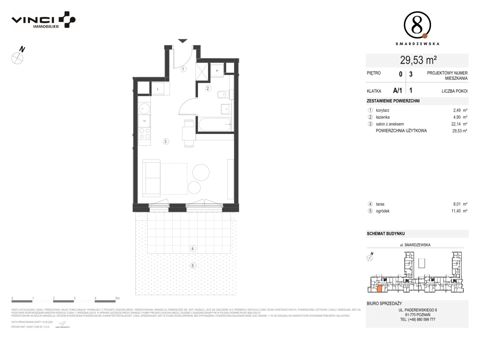 Plan 1 pok. 30m²