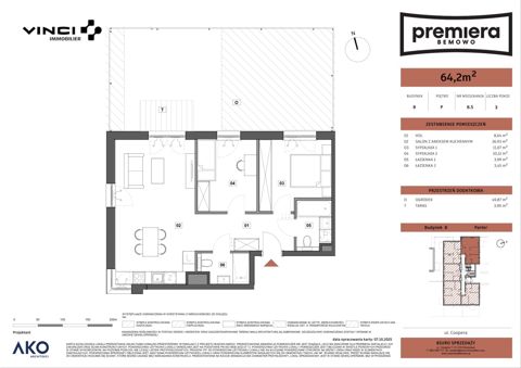 Plan 3 pok. 64m²