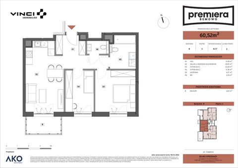 Plan 3 pok. 61m²
