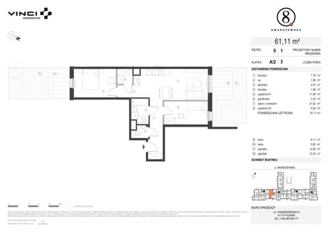 Plan 3 pok. 61m²