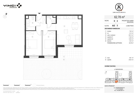 Plan 3 pok. 63m²