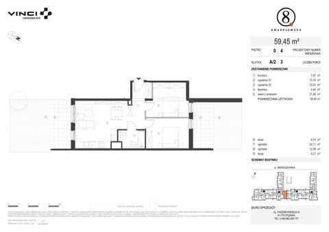 Plan 3 pok. 59m²