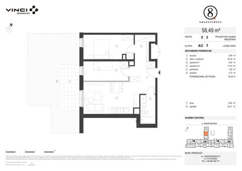Plan 3 pok. 58m²