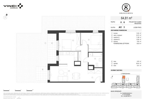 Plan 3 pok. 65m²