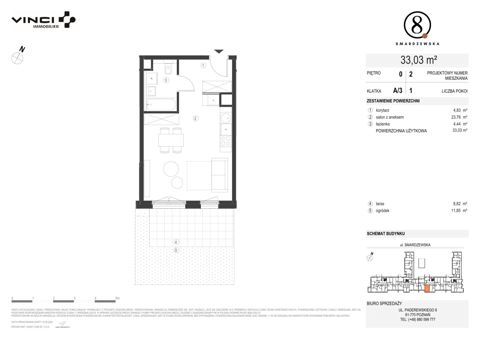 Plan 1 pok. 33m²