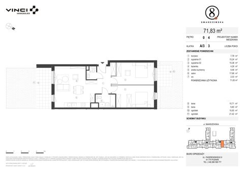 Plan 3 pok. 72m²