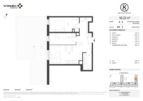 Plan 3 pok. 58m²