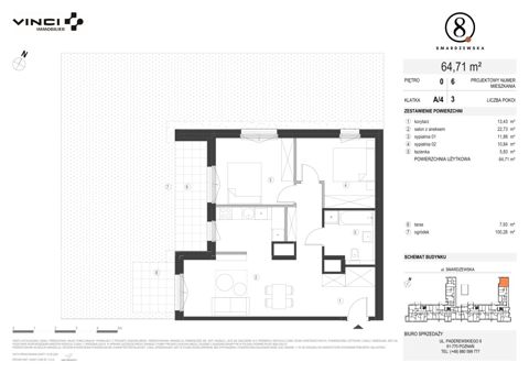 Plan 3 pok. 65m²