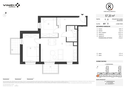 Plan 3 pok. 57m²