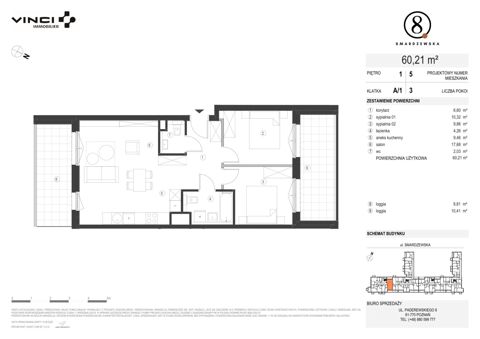 Plan 3 pok. 60m²