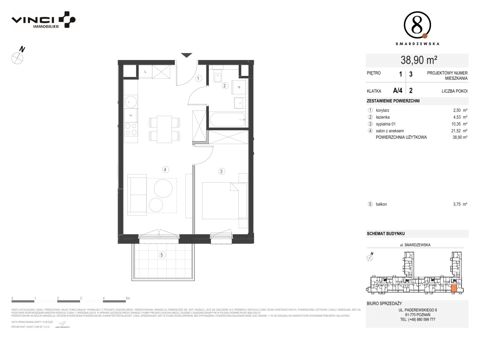 Plan 2 pok. 39m²