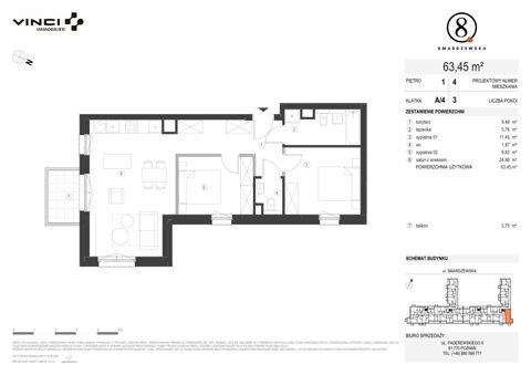 Plan 3 pok. 66m²