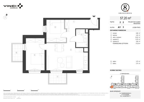 Plan 3 pok. 57m²