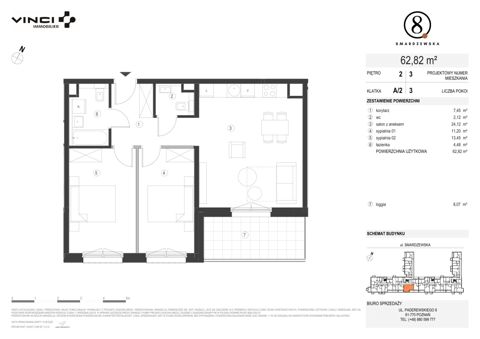 Plan 3 pok. 63m²