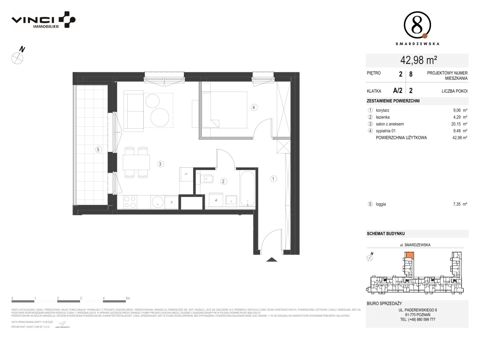 Plan 2 pok. 43m²