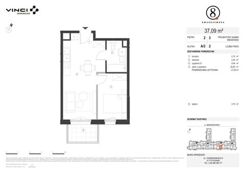 Plan 2 pok. 37m²