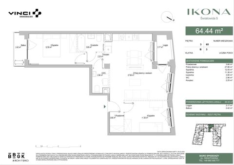 Plan 3 pok. 64m²