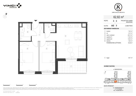 Plan 3 pok. 63m²