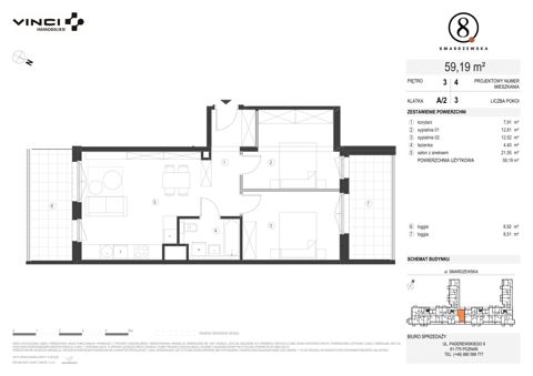 Plan 3 pok. 62m²