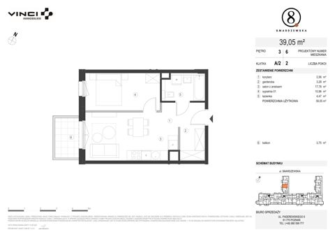 Plan 2 pok. 39m²