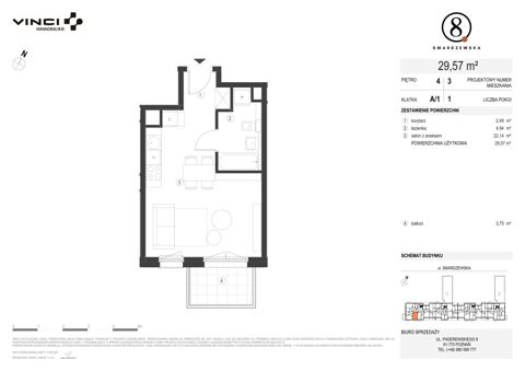 Plan 1 pok. 30m²