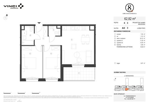 Plan 3 pok. 63m²
