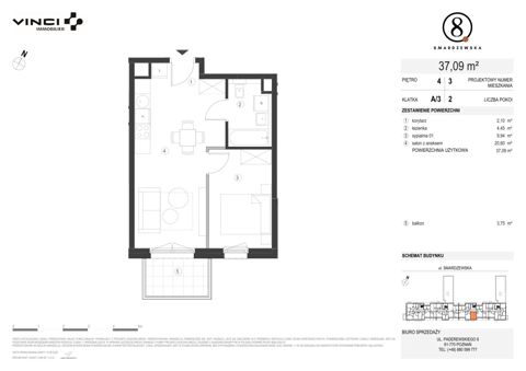 Plan 2 pok. 37m²