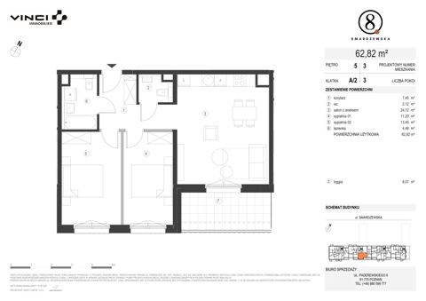 Plan 3 pok. 63m²