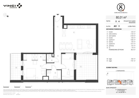 Plan 3 pok. 80m²