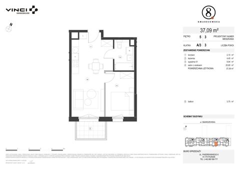 Plan 2 pok. 37m²