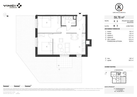 Plan 3 pok. 60m²