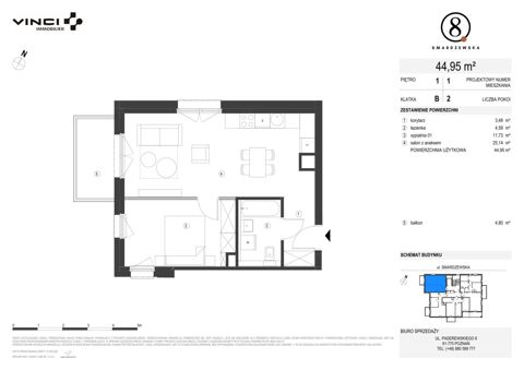 Plan 2 pok. 45m²