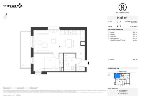 Plan 2 pok. 45m²