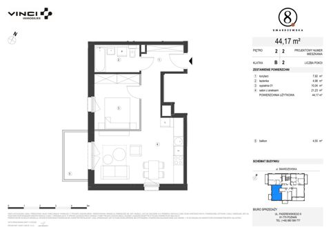 Plan 2 pok. 44m²
