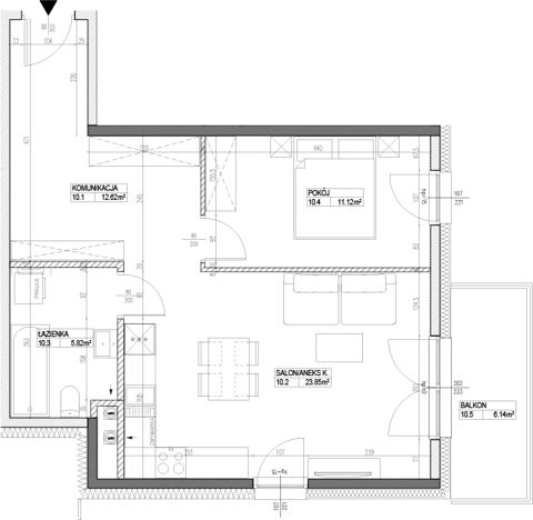 Plan 2 pok. 54m²