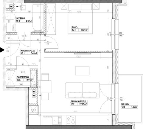 Plan 2 pok. 49m²
