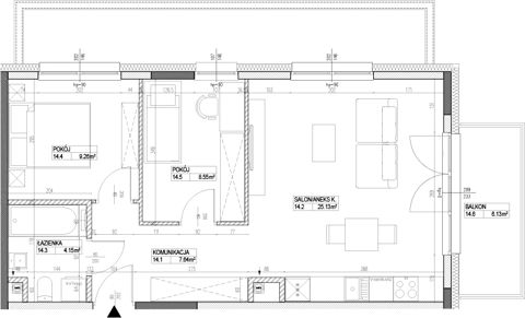 Plan 3 pok. 55m²